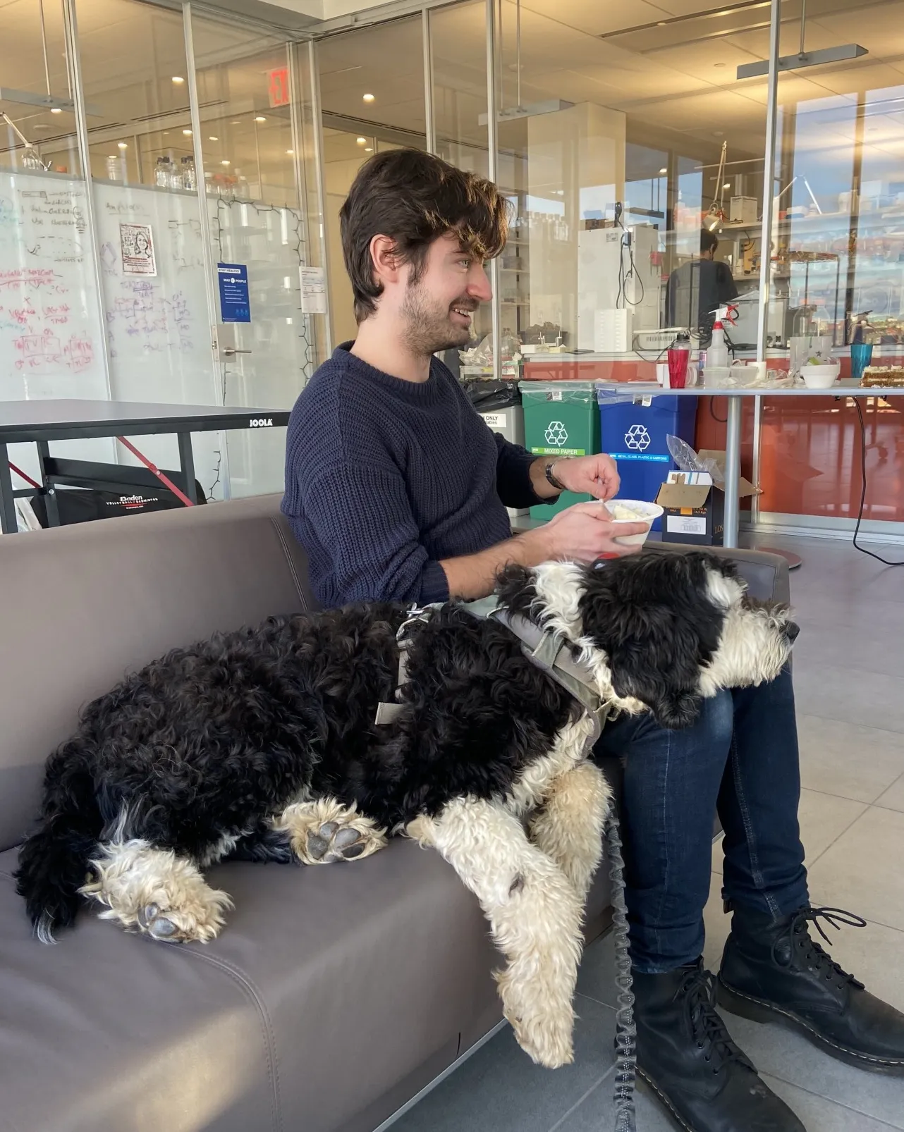Ross and Teddy, post exam