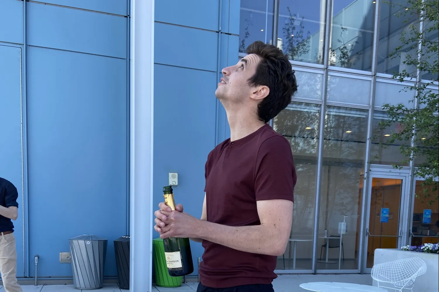 Ryan celebrating the end of his oral exam